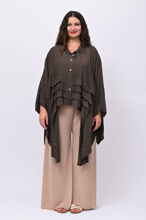 Camicia kimono balze - Moro