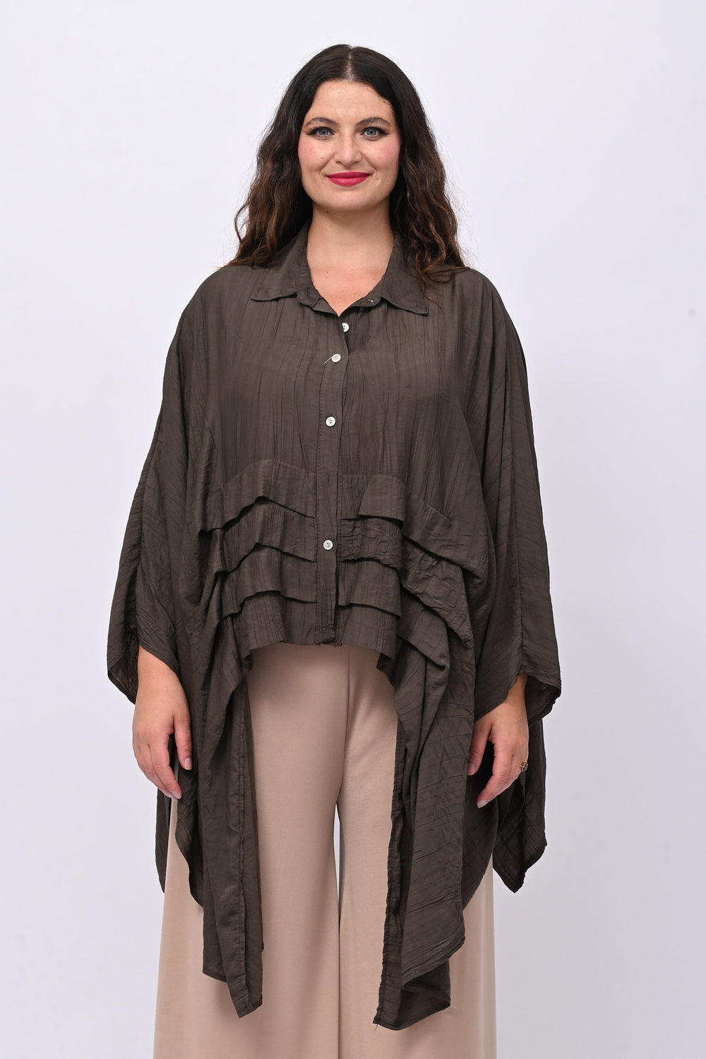 Camicia kimono balze - Moro