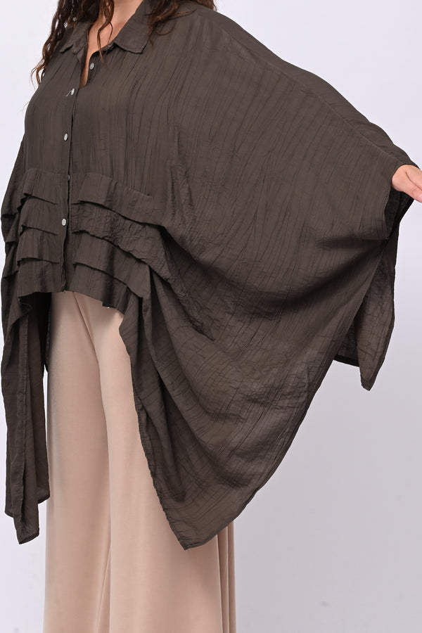 Camicia kimono balze - Moro