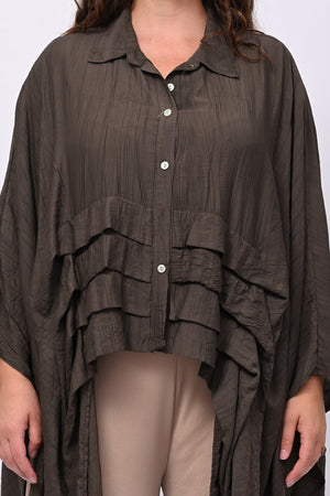 Camicia kimono balze - Moro