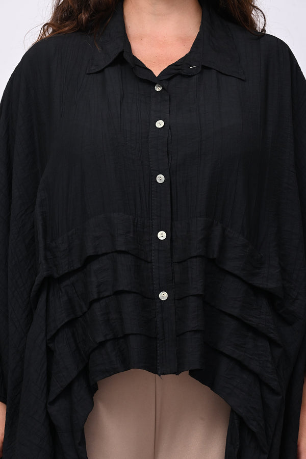 Camicia kimono balze - Nero