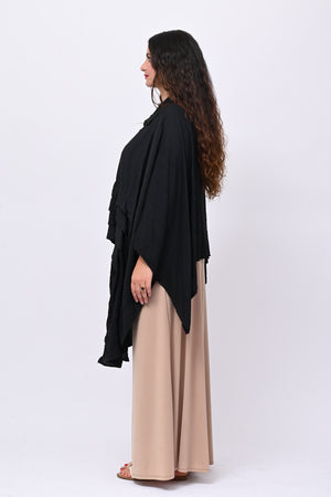 Camicia kimono balze - Nero