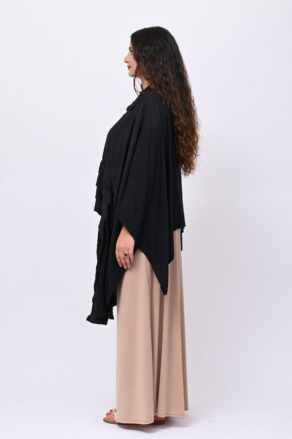 Camicia kimono balze - Nero