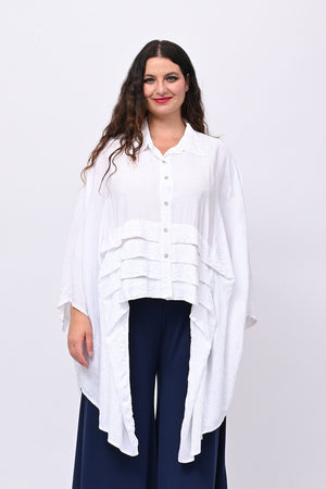 Camicia kimono balze - Bianco
