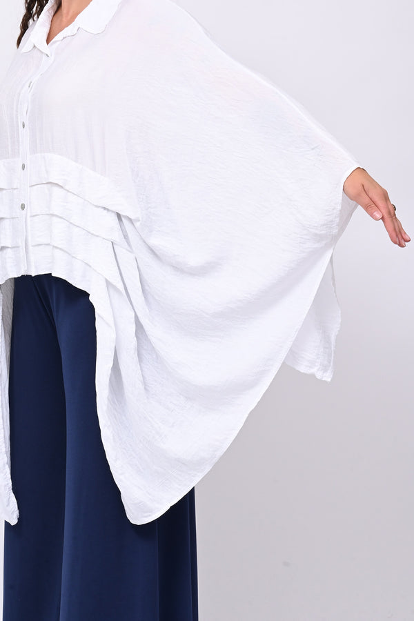 Camicia kimono balze - Bianco