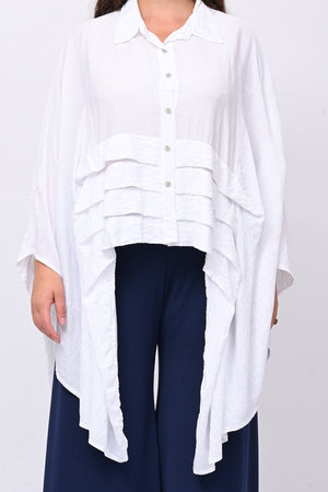 Camicia kimono balze - Bianco