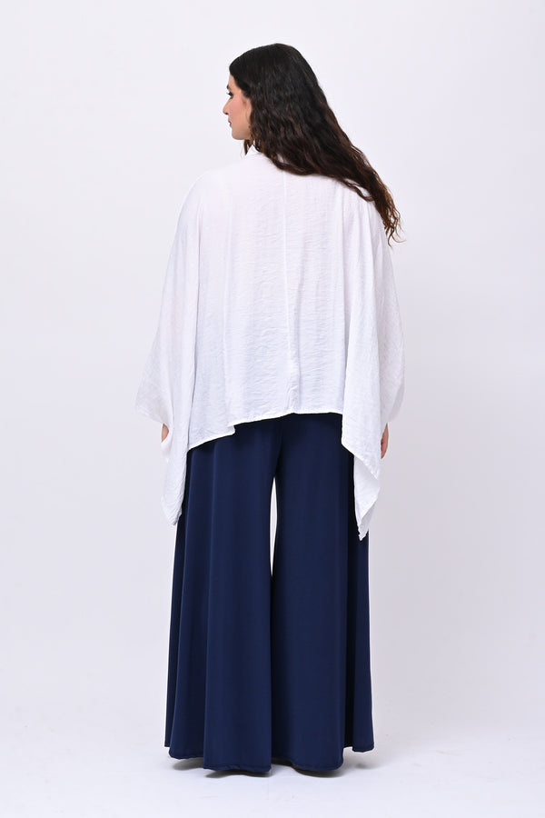 Camicia kimono balze - Bianco