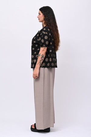 Blusa cotone pois - Nero
