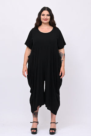 Jumpsuit lino over - Nero