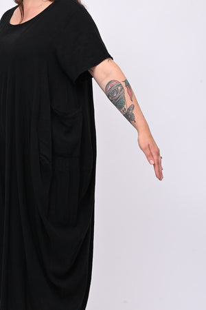 Jumpsuit lino over - Nero