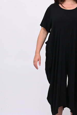 Jumpsuit lino over - Nero