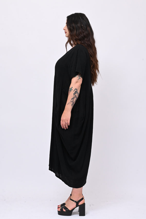 Jumpsuit lino over - Nero