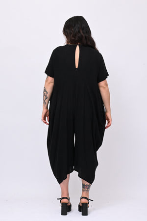 Jumpsuit lino over - Nero