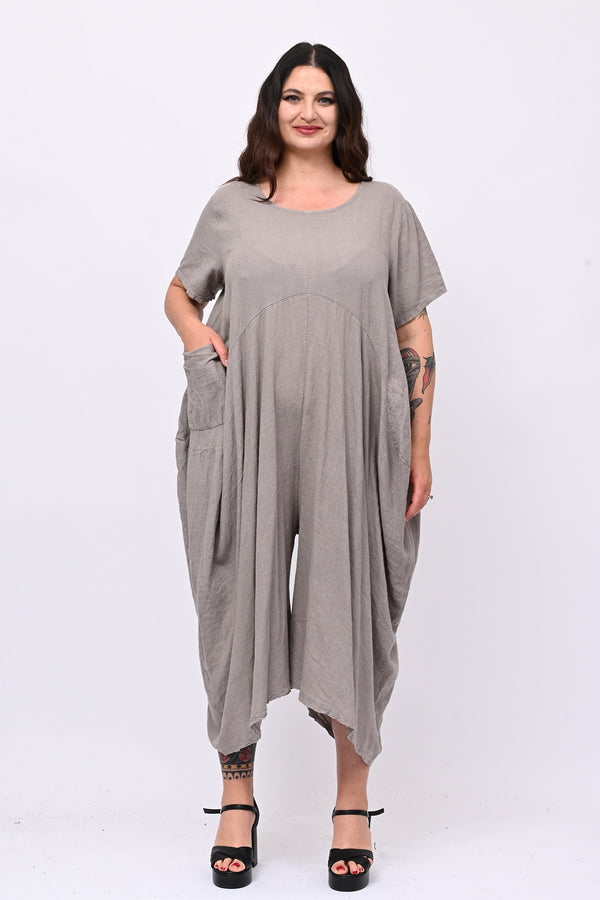 Jumpsuit lino over - Fango