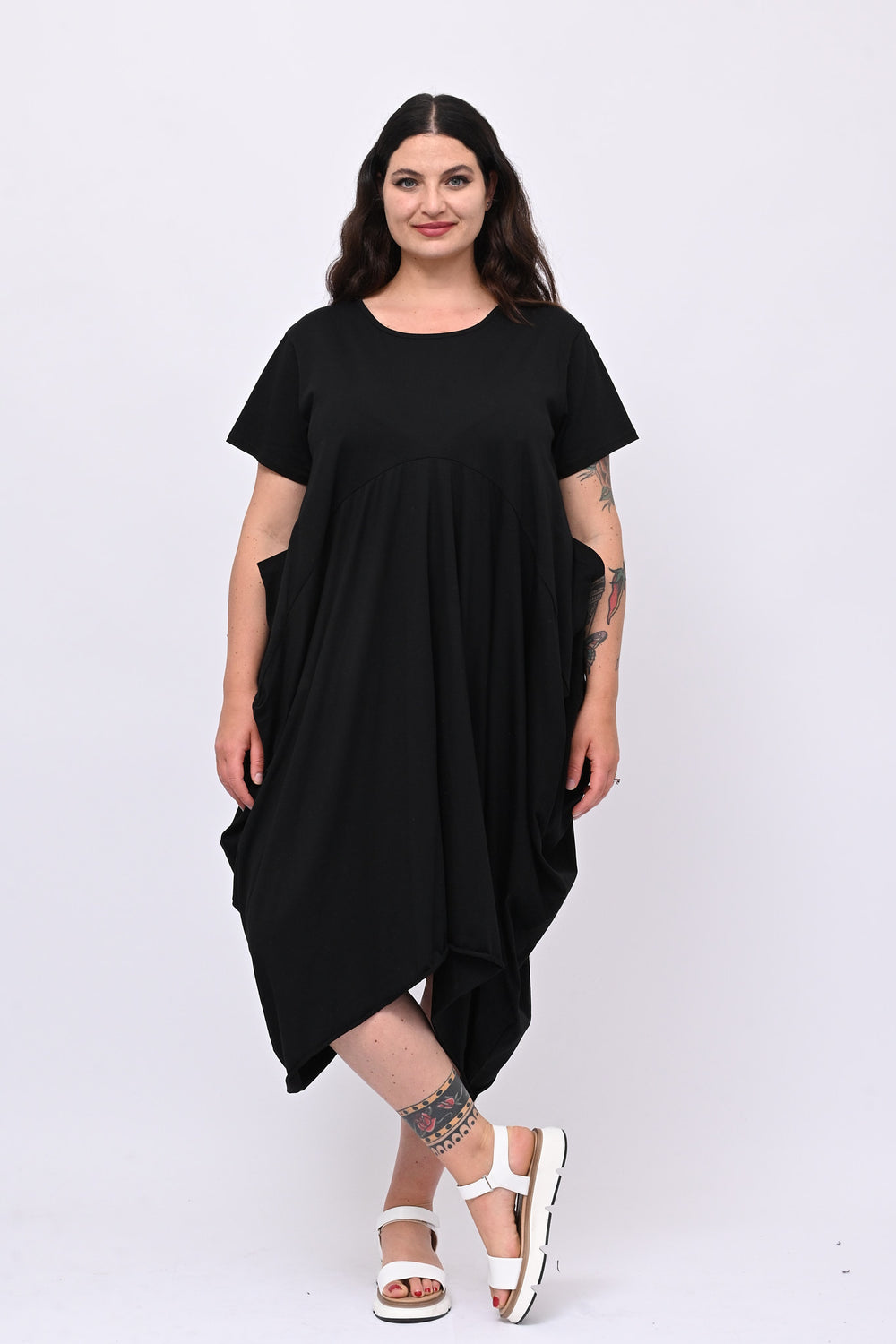 Abito maxi tascone - Nero