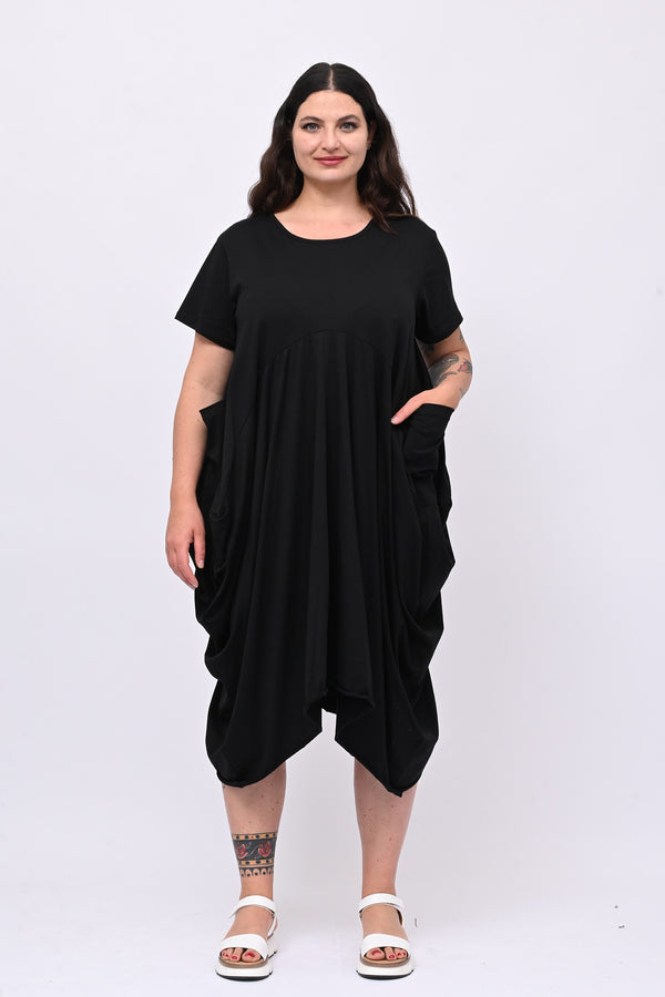 Abito maxi tascone - Nero