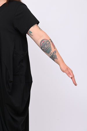 Abito maxi tascone - Nero
