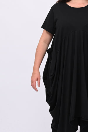 Abito maxi tascone - Nero