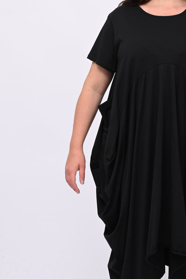 Abito maxi tascone - Nero