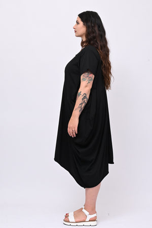 Abito maxi tascone - Nero