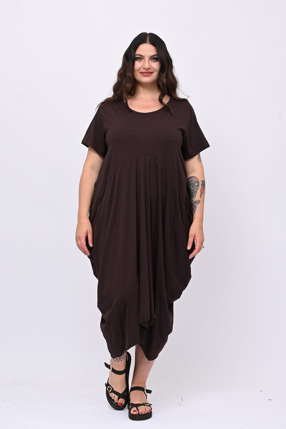 Abito maxi tascone - Moro