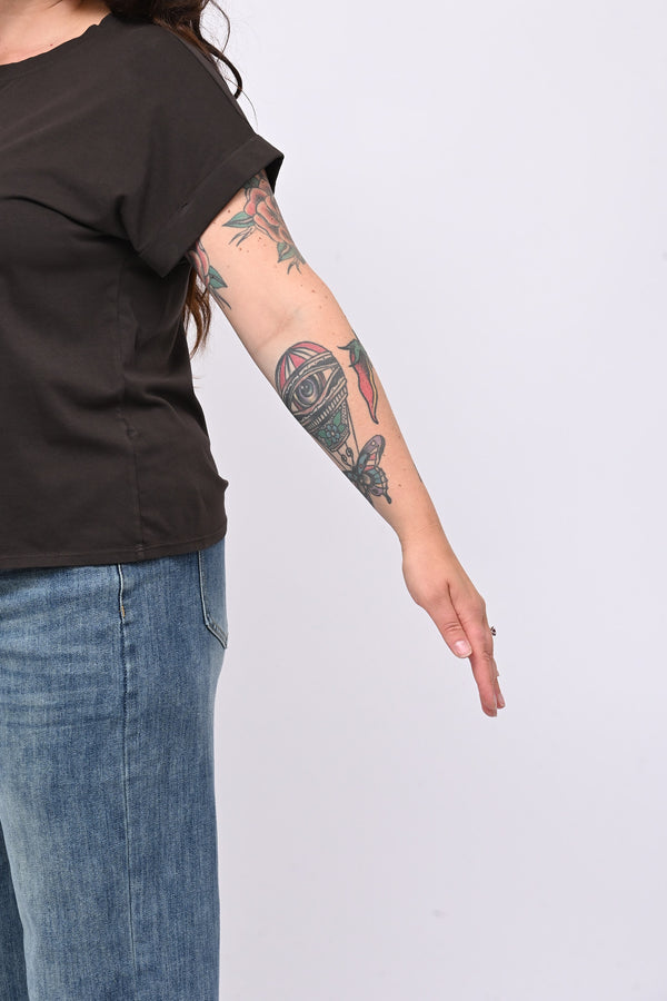 T-shirt basic risvoltino - Moro
