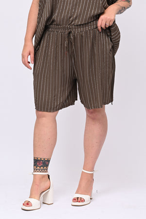 Completo gessato shorts - Moro