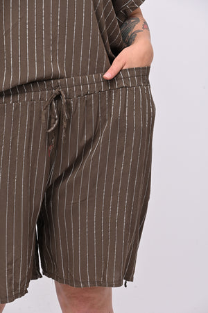 Completo gessato shorts - Moro