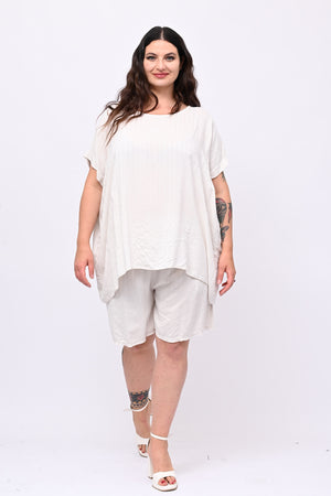 Completo gessato shorts - Gesso