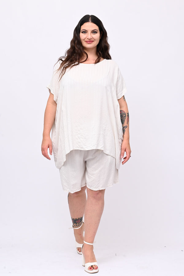 Completo gessato shorts - Gesso