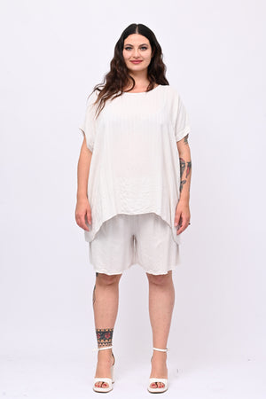 Completo gessato shorts - Gesso