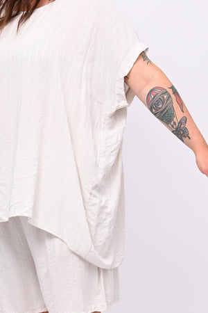 Completo gessato shorts - Gesso