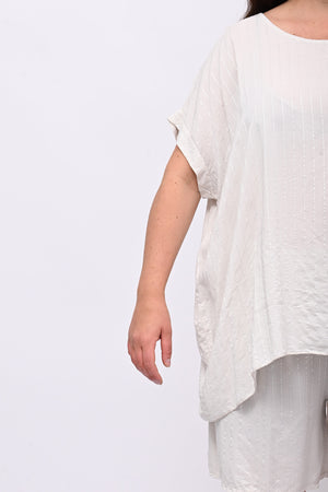 Completo gessato shorts - Gesso