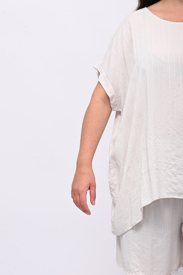 Completo gessato shorts - Gesso