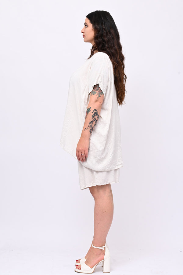 Completo gessato shorts - Gesso