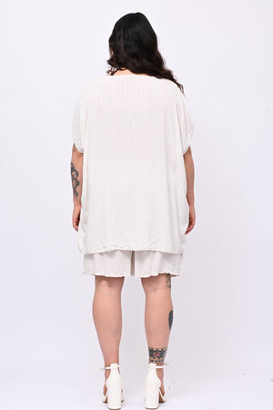 Completo gessato shorts - Gesso