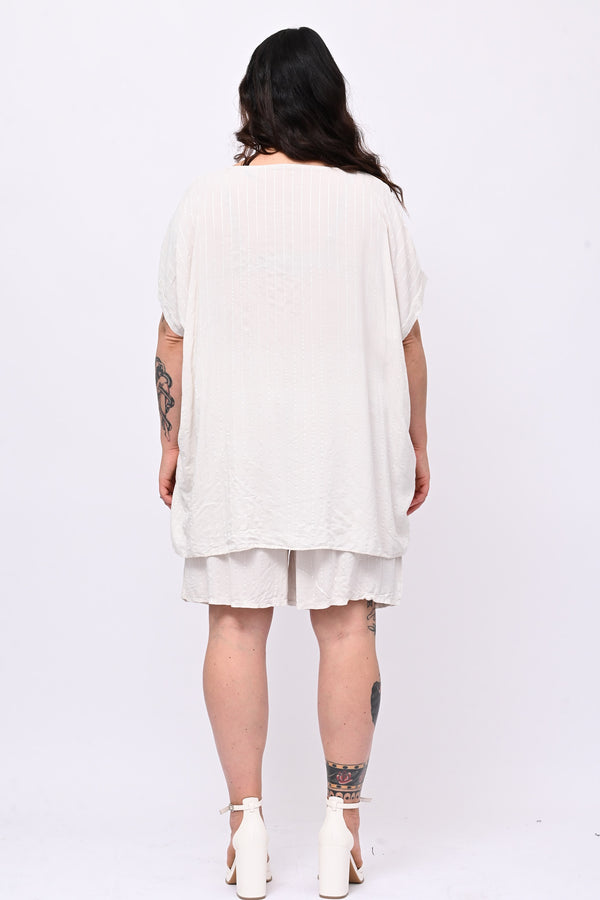 Completo gessato shorts - Gesso