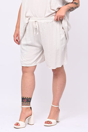 Completo gessato shorts - Gesso