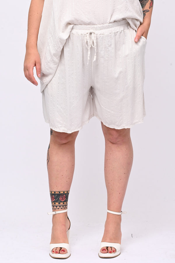 Completo gessato shorts - Gesso