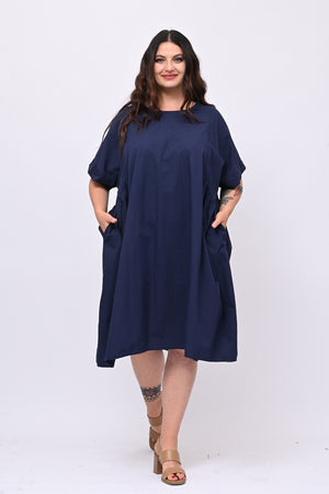 Abito mussola taschine - Blu