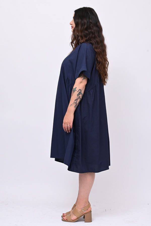 Abito mussola taschine - Blu