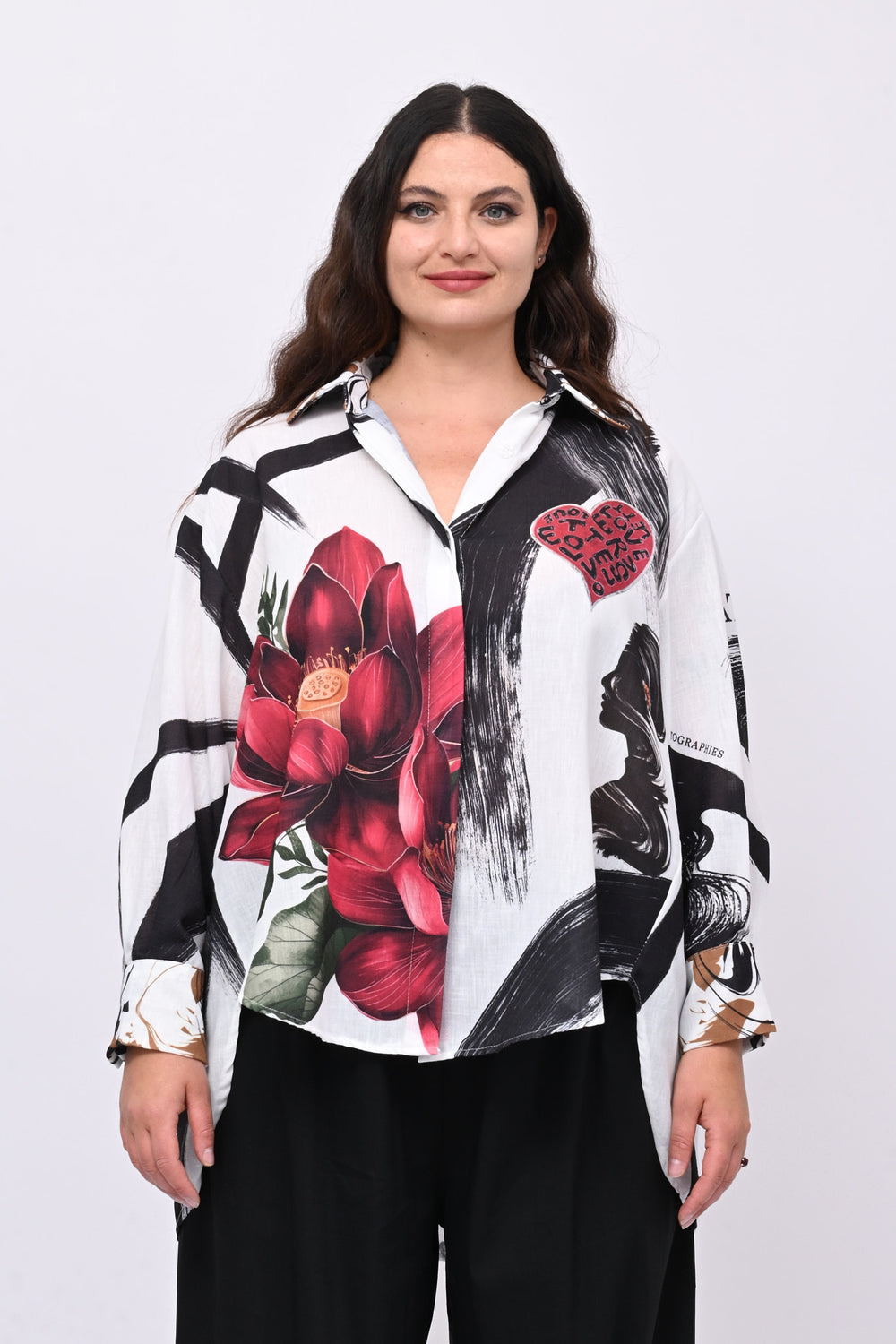 Camicia lino flamenco - Bianco