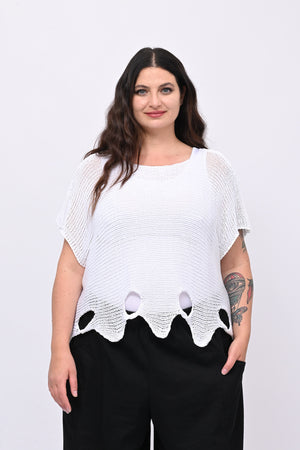 Maglia filo buchi - Bianco