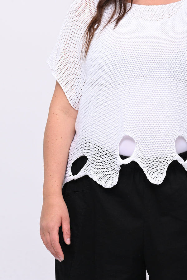Maglia filo buchi - Bianco