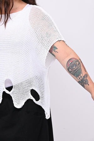 Maglia filo buchi - Bianco