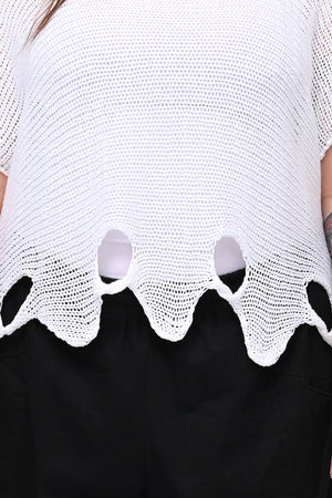 Maglia filo buchi - Bianco