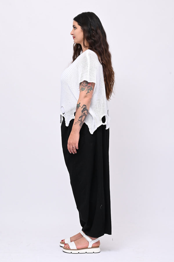Maglia filo buchi - Bianco