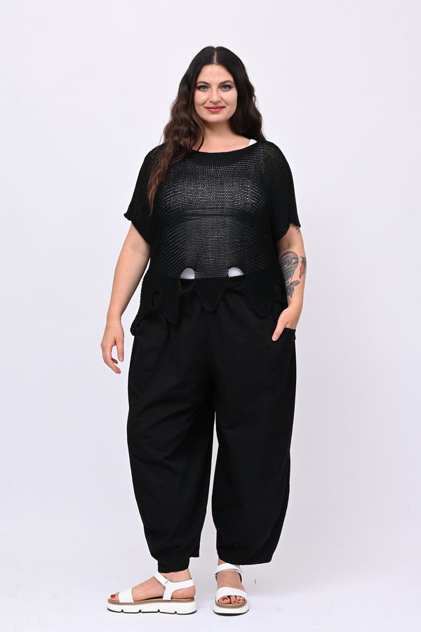 Maglia filo buchi - Nero