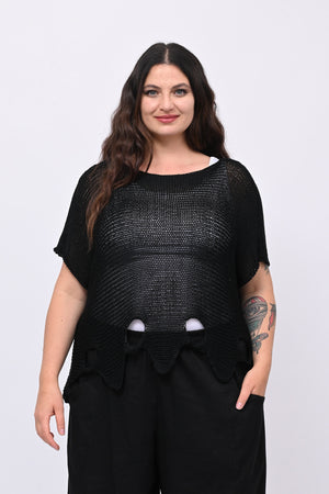 Maglia filo buchi - Nero