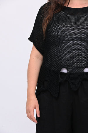 Maglia filo buchi - Nero